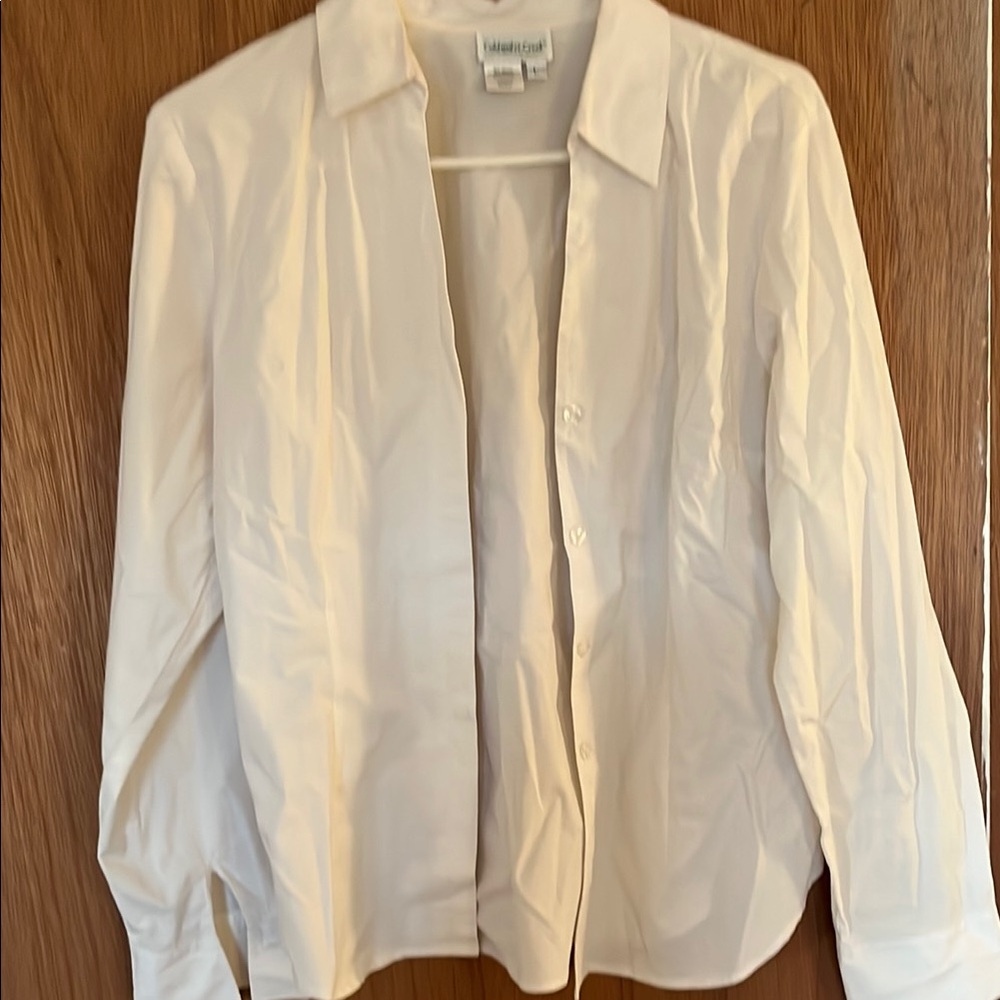 Talbots White Button-Up Blouse